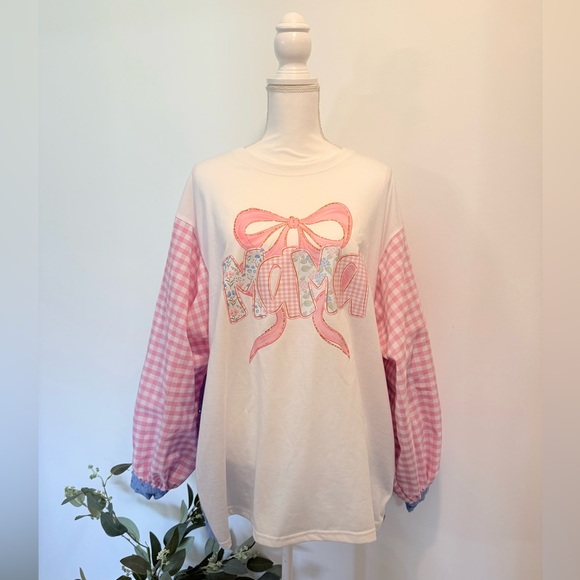POL Tops - 🩵🩷 Pink & Blue ‘MAMA’ Top 🩷🩵
